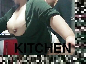 Chubby chubby mom fucked hard in the kitchen. Found her on meetxx.com