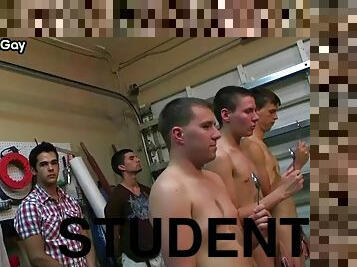 Str8 College Student Harassed and Fucked by 4 Voyeurs in Frat
