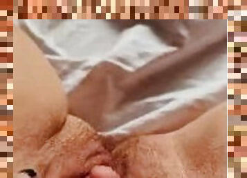 clito, énorme, masturbation, chatte-pussy, amateur, solo, tatouage