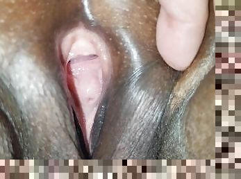 chatte-pussy, amateur, ébène, ados, black, rasé, trou-du-cul, humide