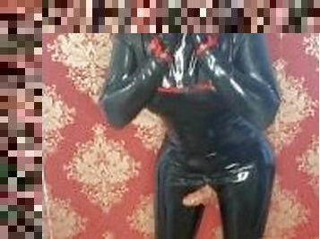 transvestit, udløsning, sperm, fetish, latex, rygende, elskerinde, dominans, støvler, maske