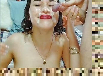 cul, gros-nichons, amateur, ejaculation-sur-le-corps, énorme-bite, maison, latina, couple, ejaculation, webcam