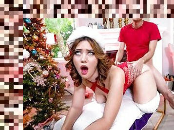 Christmas Sex Natural Big Tit Teen Step Sister Fucks Brother And Get Cum On Tits