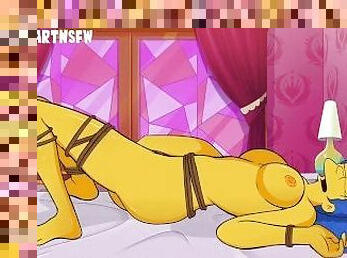 Marge Simpsons Tied Up Fingering In Bed Squirting Orgasm - Hole House