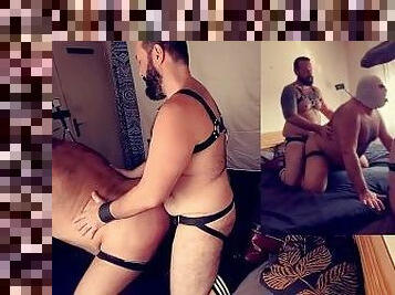 papá, peluda, mamada, polla-enorme, gay, sexo-en-grupo, trío, papi, tatuaje, oso