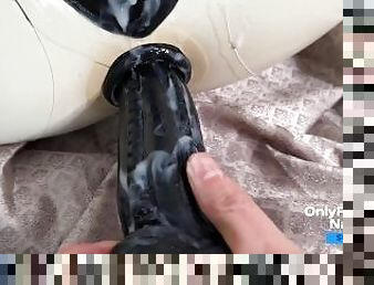 Natallien in latex condom suit / cum in all holes / OnlyFans clip
