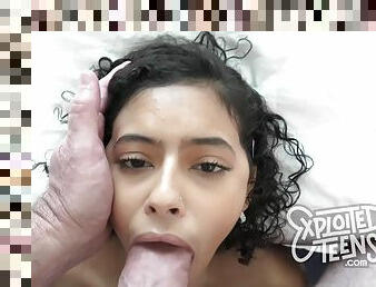 4   Puerto Rican with PERFECT BREASTS and braces sucking