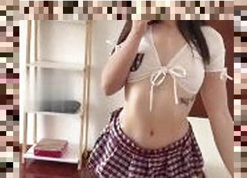 LATINA TEASE! Sexy Latina Teen Trying Out Her Cute Outfit