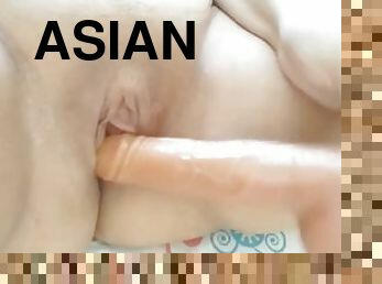 asiatisk, röv, masturbation, fitta-pussy, amatör, pov, sprut, tight, dildo, filipinsk