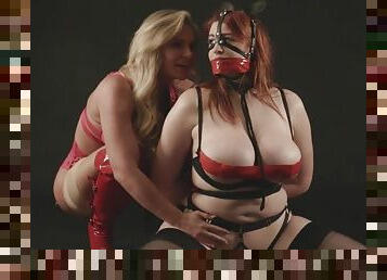 Lesbian Femdom Fetish Erotic Sex with Busty Moms in Bondage and Sexy Lingerie - big ass