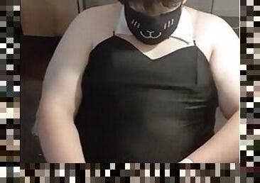 Chubby femboy - masturbates in a bunny suit