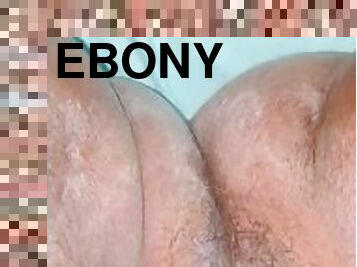 Ebony BBW solo toying her fat pussy