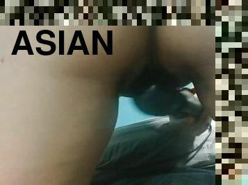 asiatique, cul, masturbation, chatte-pussy, amateur, jouet, maman, belle-femme-ronde, attrapée