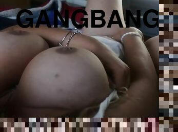 Hi CUTE MASTURBATE with me: BIG TITS girls watching a BBC GANGBANG till ORGASM!!