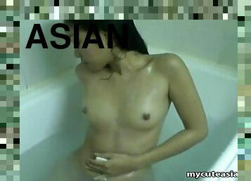 asia, mandi, vagina-pussy, mandi-shower, dicukur, payudara-kecil