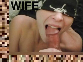 Wife pleasures husband's cock