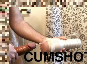 Huge cum explosion from fleshlight edging