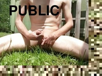 masturbation, nudist, utomhus, publik, kvinnligt-sprut, amatör, cumshot, gigantisk-kuk, gay, sprut