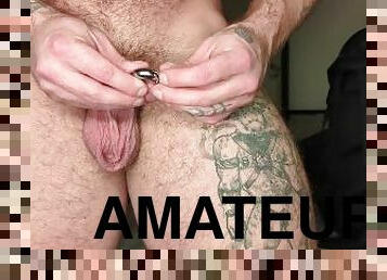 extremo, amateur, gay, con-piercings, fetichista, a-solas, musculada, realidad, oso, polla