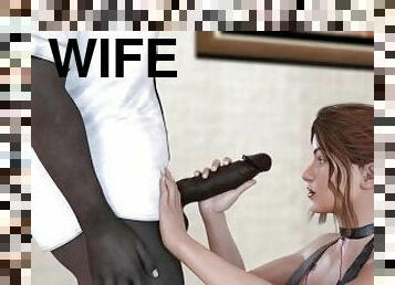 gros-nichons, tricherie, femme, énorme-bite, interracial, maman, black, mari, ejaculation, 3d