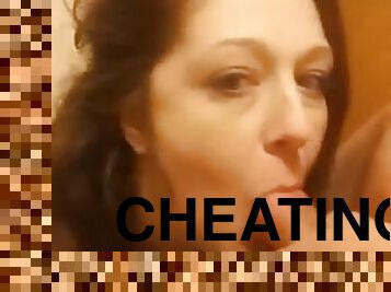 Cheating whore wife fucked in bathroom add my snap chloesunderx