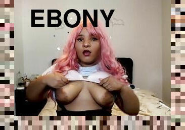 Ebony Schoolgirl JOI Over Zoom