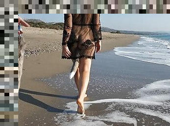 im-freien, öffentliche, anal-sex, spielzeug, strand, hintern, blinkt, neckend