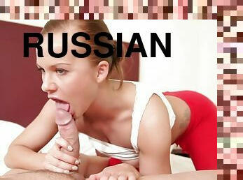 Alluring Russian Teen Worships A Very Thick Throbbing Meatpole