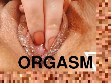 masturbation, orgasm, fitta-pussy, amatör, massage, fingerknull, kåt, vått