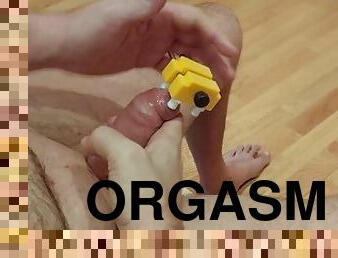 Jerking off with fleshlight and 23 cm sounding rod fully inside (cumshot at the end)