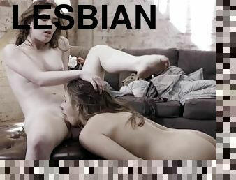 PURE TABOO Evelyn Claire Spanks Desperate Gia Derza During First Lesbian Experience
