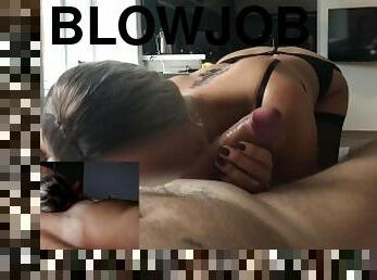 She woke me up with a blowjob and jumped on my dick until I cum.