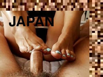 アジアの, 巨大な, 素人, ザーメン, 熟女, 日本人, 手コキ, フィート, pov, フェティッシュ