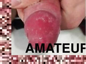 gigantisk, masturbation, amatör, cumshot, avrunkning, pov, ansiktssprut, sprut, close-up, kuk