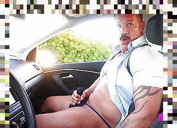 papa, en-plein-air, public, gay, voiture, britannique, pappounet, musclé