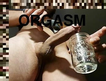 gigantisk, masturbation, orgasm, cumshot, sprut, ensam, muskulös, mjölk, drickande