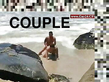 al-aire-libre, público, anal, polla-enorme, gay, pareja, playa, español, musculada, cañero