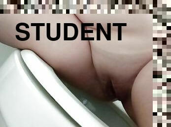 asiatisk, bad, fitta-pussy, student, brudar, tonåring, creampie, tight, fetisch, ensam