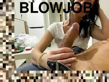 amatør, blowjob, hjemmelaget, deepthroat, par, pov, hanrei, elskerinne, brunette, virkelig