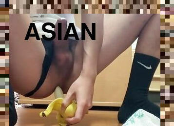 Horny Asian Teen Twink gets Fucked by a Banana