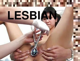 anál, lesbické, hračky, masáž, prstovanie, fetišistické, bruneta, gynekologická-prehladka