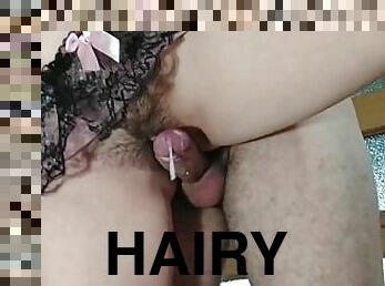 hårete, pussy, cumshot, hardcore, hjemmelaget, cum, knulling-fucking, nærbilde, brunette, virkelig