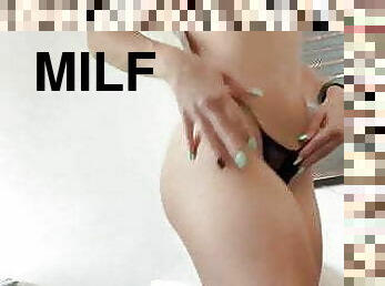 fitta-pussy, milf, hemmagjord, stripp, blond, amerikansk, tight, retande