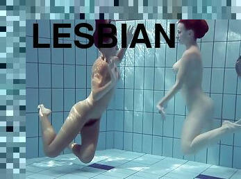 gros-nichons, lesbienne, cam, voyeur, décapage, piscine, petits-seins