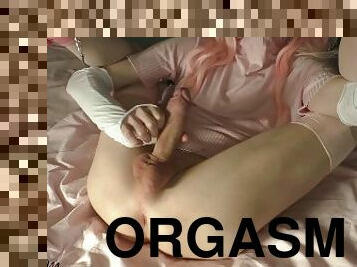 cul, masturbation, orgasme, amateur, ejaculation-sur-le-corps, gay, pieds, ejaculation, lingerie, mignonne