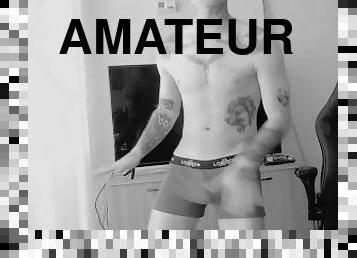 masturbation, amatör, gigantisk-kuk, tonåring, europeisk, euro, ensam, gym, tatuering, kuk