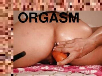 mastubasi, orgasme, vagina-pussy, anal, ganda, basah, menembus, sayuran