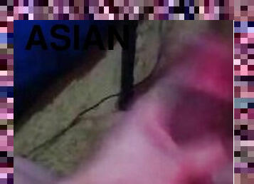 asiatisk, masturbation, amatör, gigantisk-kuk, avrunkning, ensam, kuk