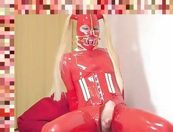 RED LATEXDOLL MASTURBATION #4