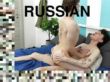 russin, anal-sex, blasen, immens-glied, junge, homosexuell, wichsen, ficken, twink, glied